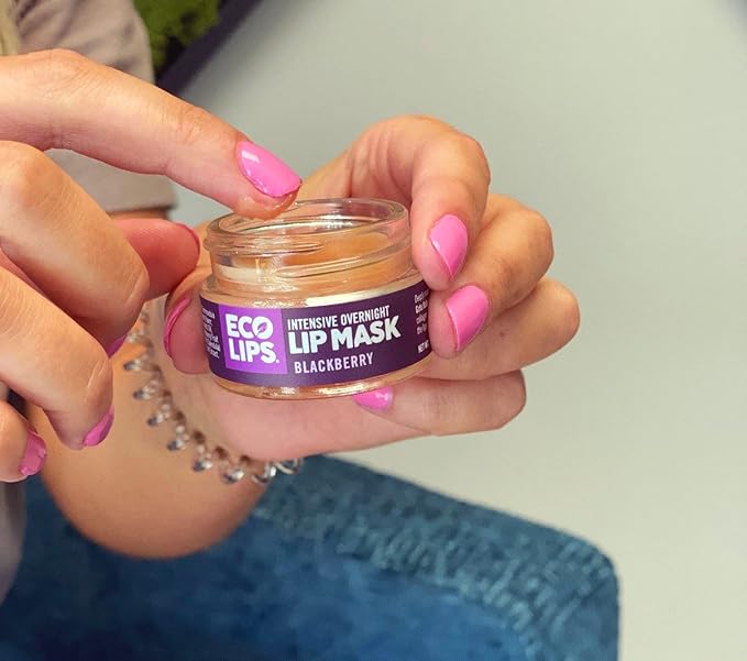 Eco Lips Vanilla Bean Lip Sugar Scrub & Blackberry Intensive Overnight Lip Repair Mask Duo - 100% Organic Lip Care Treatment - Gently Exfoliate, Polish, & Repair Dry, Flaky Lips
