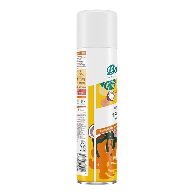 Batiste Dry Shampoo, Tropical Fragrance, Refresh Hair and Absorb Oil Between Washes, Waterless Shampoo for Added Hair Texture and Body, 5.71 oz Dry Shampoo Bottle