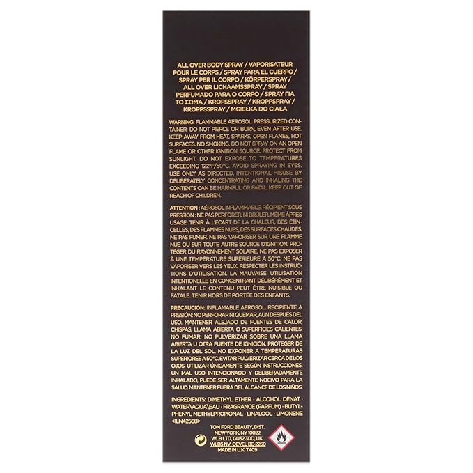 Tom Ford Tuscan Leather Body Spray Men 4 oz