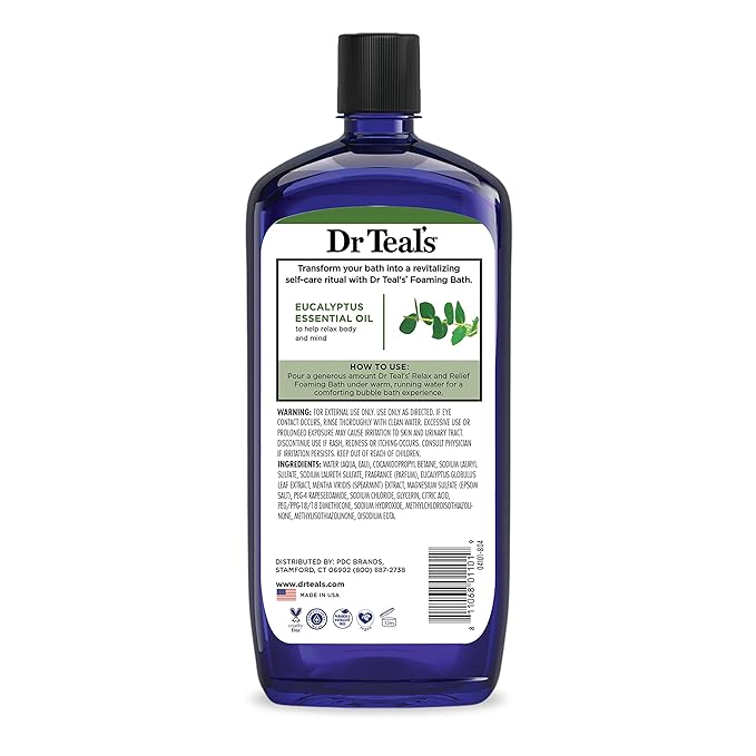 Dr Teal's Foaming Bath with Pure Epsom Salt, Lavender & Eucalyptus, 34 fl oz (Pack of 2)