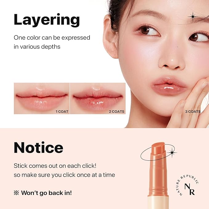 Nature Republic HONEY MELTING LIP (01 APRICOT) SOFT LIP STICK, Hydrating Gloss, Moisturizing balms, Sheer tint, Shine & Nude, Glowy Finish, korean make up