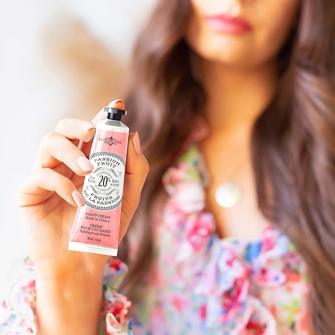 La Chatelaine 20% Shea Butter Hand Cream Travel Size, Organic Argan Oil, Moisturizing, Nourishing, Repairing, Extra-Rich Hand Lotion, Made in France, Paraben Free, 1 oz / 30ml (Passion Fruit)