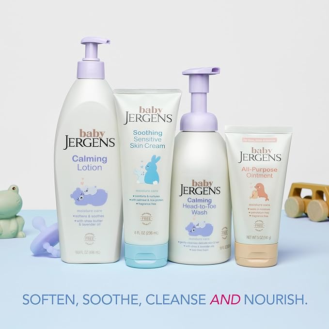 Jergens Baby Calming Head to Toe Foaming Wash, Baby Shampoo and Body Wash, Baby Shampoo Tear Free, Kids Foaming Body Wash, 18 Fl Oz