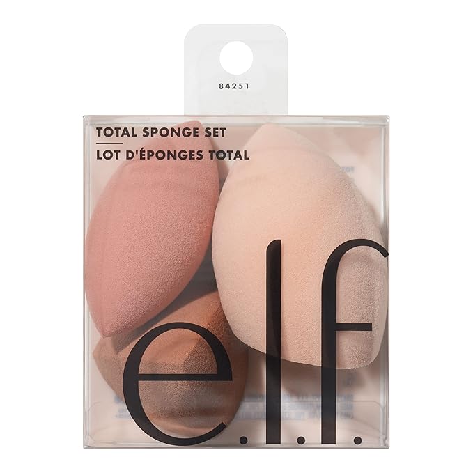 e.l.f. Total Sponge Set, Multi-use Makeup Sponge Set For Flawless Blending, Great For Powder Or Liquid Concealer & Foundation, Vegan & Cruelty-Free