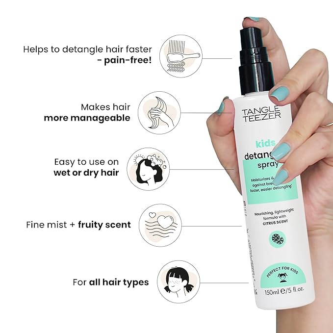 TANGLE TEEZER Hair Detangler Spray for Kids, Vegan and Sulfate-Free with a Fresh & Fruity Scent, for all Hair Types, 5 Fl Oz