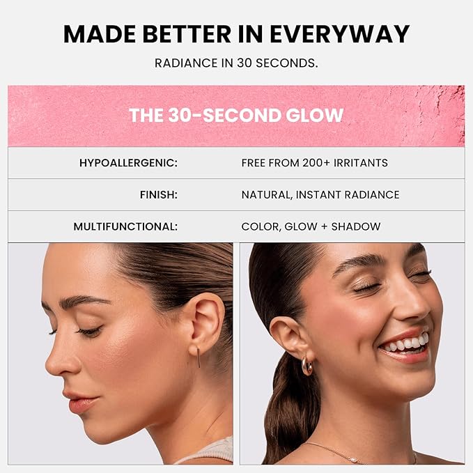 Phase Zero Makeup Powder Blusher - "Cosmo" - 4g / 0.141 oz - Full Coverage, Natural Blush - Soft, Buildable Pink, Coral, Peach & Golden Hues - Matte & Shimmering Shades Gives Cheeks a Radiant Glow