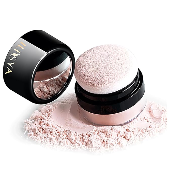 Setting Powder Lightweight Loose Powder Finishing Powder Long-Lasting Pink/Shimmering)-3 Boxes