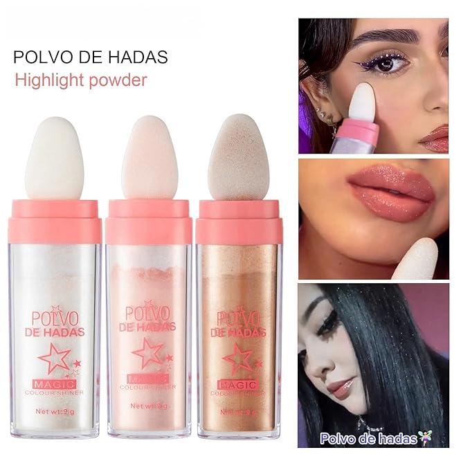 Polvo De Hadas Fairy Dust Highlight Patting Powder Golden brown)