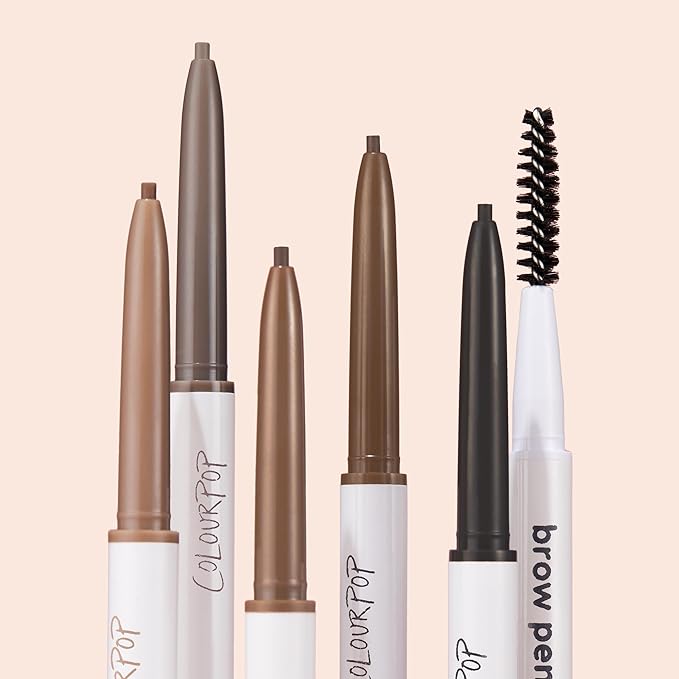 ColourPop Defining Eyebrow Pencil - Precision Brow Pencil Tip for Natural Hair-Like Strokes - Long-Lasting Buildable Color with Attached Spoolie & No Sharpening Needed - Soft Black (0.003 oz)