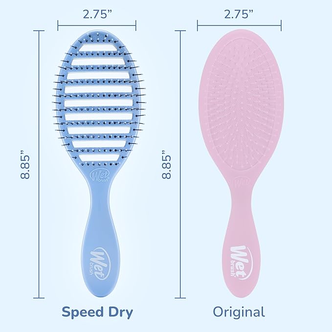 Wet Brush Speed Dry Hair Brush - Sky Blue - Vented Design and Ultra Soft HeatFlex Bristles Are Blow Dry Safe With Ergonomic Handle Manages Tangle and Uncontrollable Hair - Pain-Free