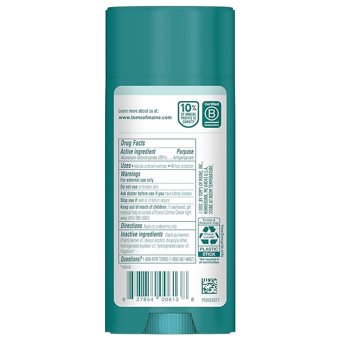 Tom’s of Maine Cucumber Aloe Antiperspirant, For Women and Men, 3.25 oz