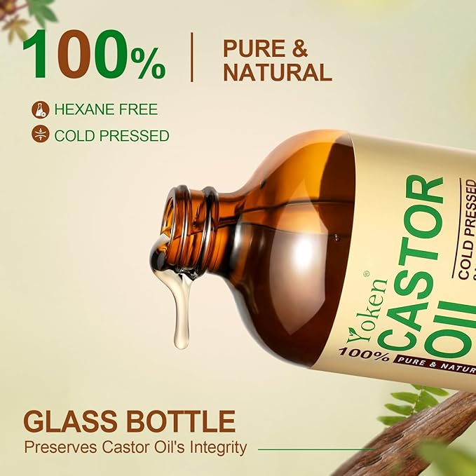 Yoken Pure Castor Oil Glass Bottle