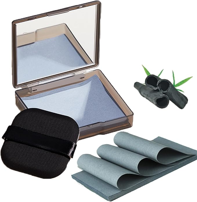 Natural Bamboo Charcoal Facial Oil Blotting Paper,100pcs Oil