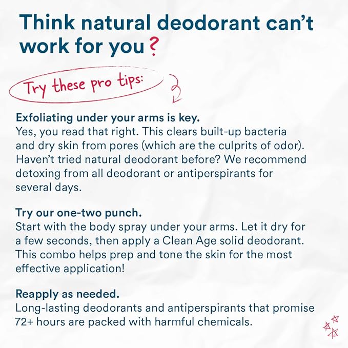 Aluminum Free Deodorant & Body Spray for Whole Body - Sandalwood 4oz (2 Pack) Clean Deodorant and Body Spray for Teen Boys and Girls - With AHA For Body Acne-Body Spray for Teens Formula