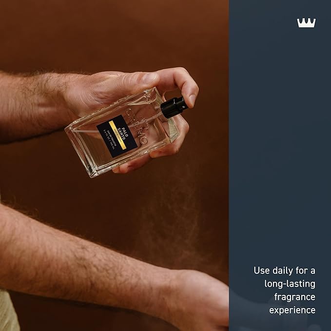 Cremo Cologne for Men - Palo Santo Mens Cologne Spray - A Combination of Bright Cardamom, Dry Papyrus and Aromiatic Palo Santo, Fragrances For Men, 3.4 Fl Oz