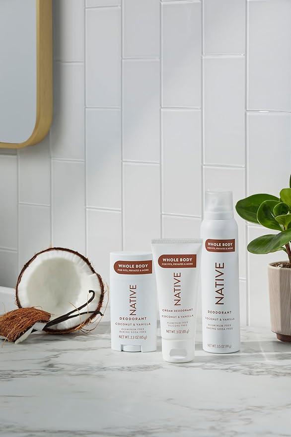 Native Whole Body Deodorant Cream Contains Naturally Derived Ingredients, Deodorant for Women & Men | 72 Hour Odor Protection, Aluminum Free with Coconut Oil and Shea Butter | Coconut & Vanilla
