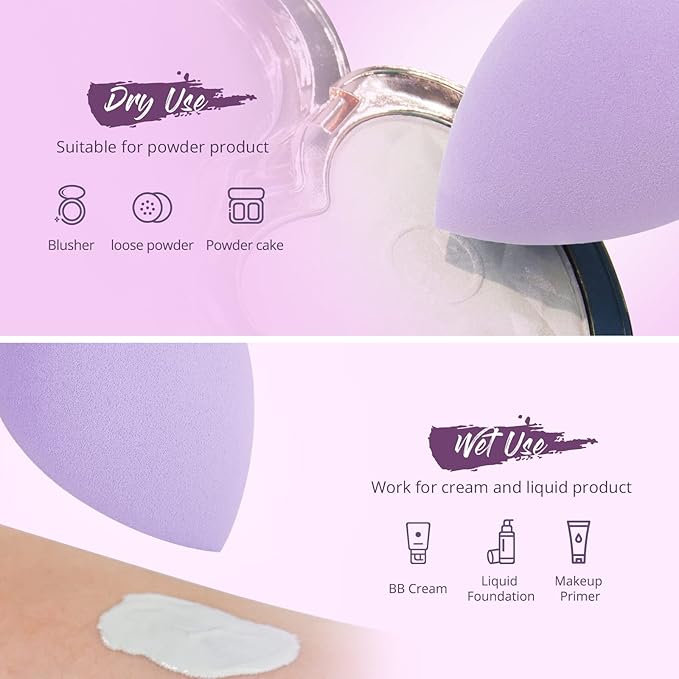 BEAKEY 5 Pcs Makeup Sponge Set, Latex-Free Makeup