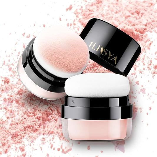 Setting Powder Lightweight Loose Powder Finishing Powder Long-Lasting Pink/Shimmering)-2 Boxes