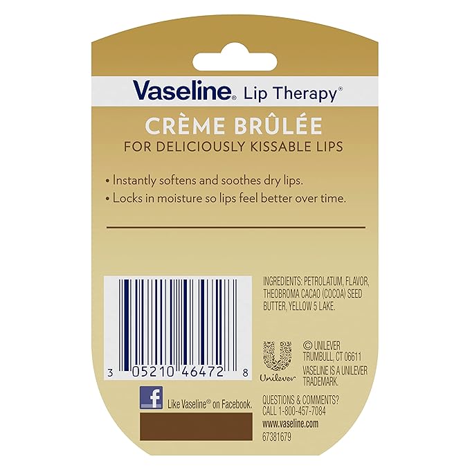 Vaseline Lip Therapy Creme Brulee Mini, Oz
