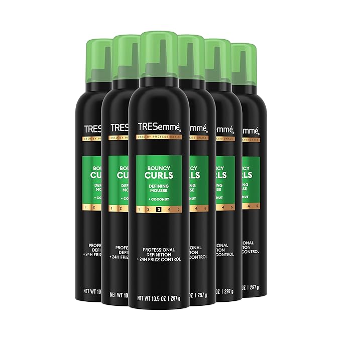 TRESemmé Flawless Curls Nourishing Mousse Pack of 6 With Coconut and Avocado Oil 10.5 oz