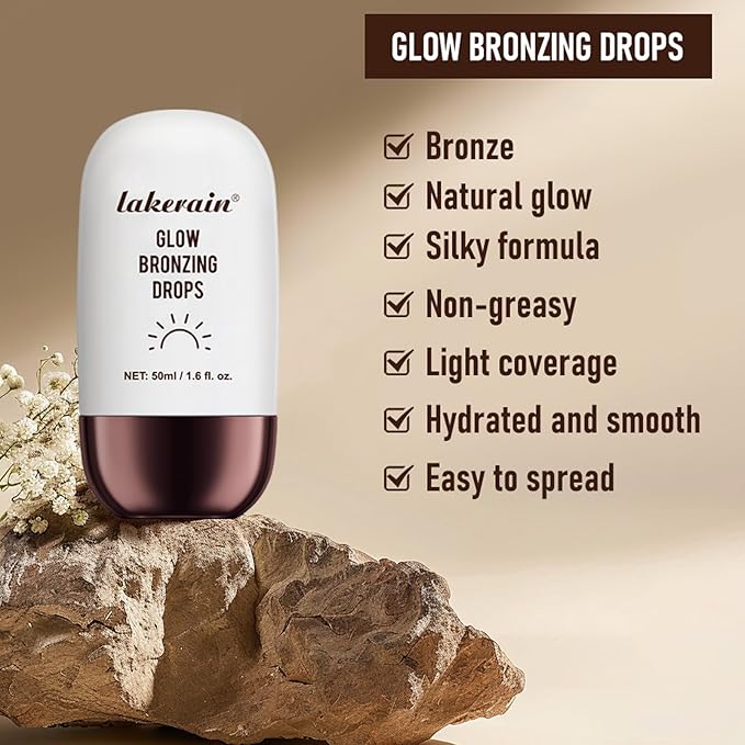 Bronzing Drops For Face, Liquid Bronzer Glow Drops, Bronze Glow)