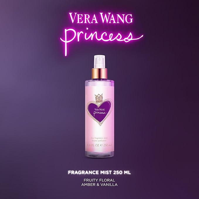 Vera Wang Princess Body Mist 8.4 fl oz (Pack of 1), Notes of Apple, Quava, and Vanilla, Women's Fragrance, Long Lasting, Everyday Fragrance