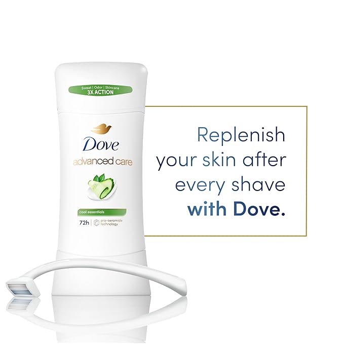 Dove Advanced Care Antiperspirant Deodorant Stick for Women Cool Essentials For 48 Hour Protection And Soft And Comfortable Underarms, 2.6 oz 2 Count