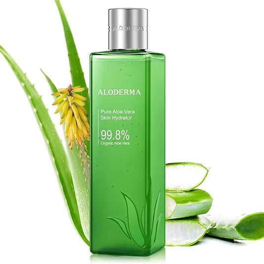 Aloderma Fresh Aloe Vera Face Hydrator Made with 99.8% Organic Aloe Vera within 12 Hours of Harvest - No Thickeners Great for Acne Prone & Sensitive Skin Repair, Scalp, & Hair 240ml