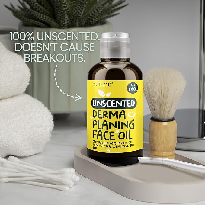 Dermaplaning Kit for Women - Face Shaving Kit with Oil and Tool for Beginners - Safe for Sensitive and Oily Skin - Organic, Lightweight & Non Comedogenic, 2oz