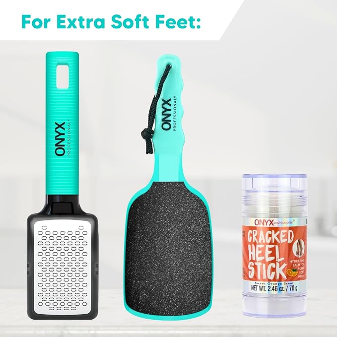 Onyx Professional Cracked Heel Repair Balm Stick for Dry Cracked Feet Treatment, Orange Scent, 2 pack - Moisturizing Foot Balm, Rolls On, No Mess Like Foot Cream or Foot Lotion, Heel Treatment