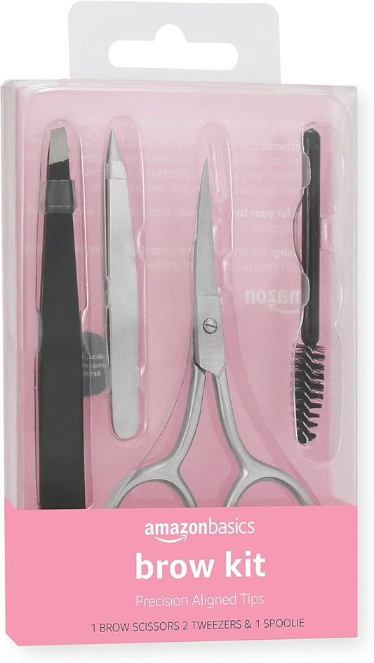 Amazon Basics 4 Piece Brow Kit, black