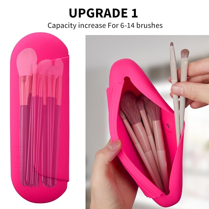 Silicone makeup brush holder travel