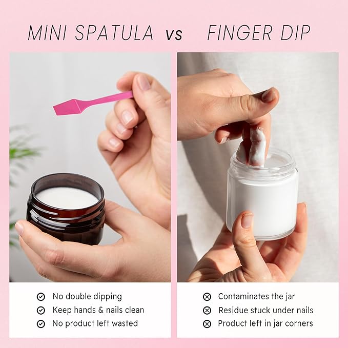 PANA 100pcs Brand Cosmetic Make Up Disposable Plastic 2.5" Spatulas Skin Care Facial Cream Mask Spatula (100 Pieces in a Container) (PINK)