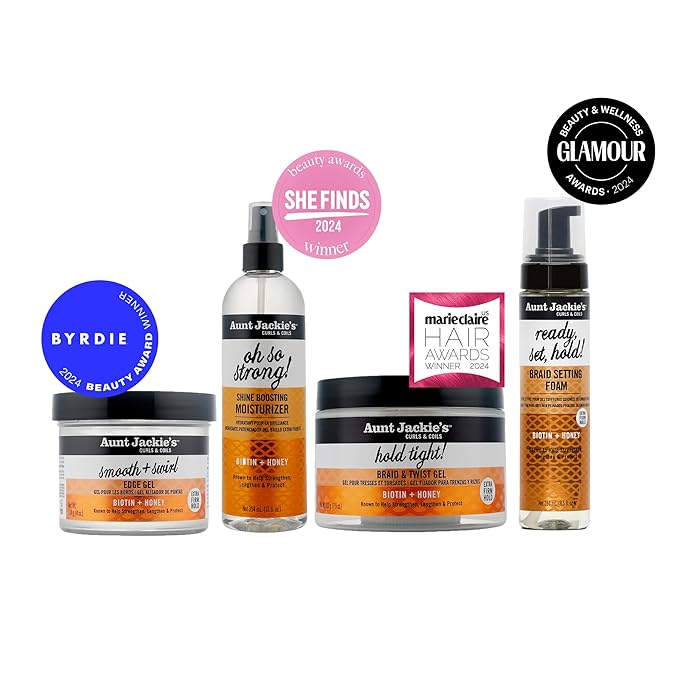 Aunt Jackie's Award-Winning Braid + Twist Collection Smooth + Swirl Edge Gel with Extra Firm Hold, 4oz
