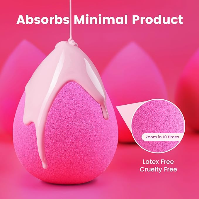 BEAKEY 5 Pcs Makeup Sponges, Latex-Free Beauty Sponge