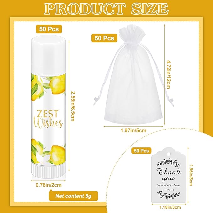 Fumete 50 Pack Lemon Baby Shower Classroom