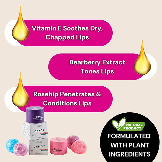 Minimo Candy Lip Exfoliator Scrub & Grape