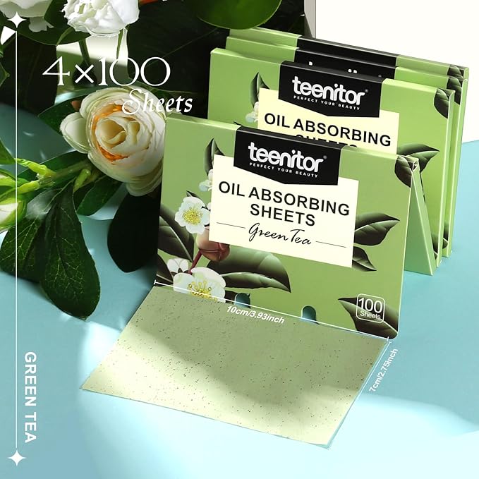 Teenitor Oil Blotting Sheets for Face, 400 Sheets Large 10cmx7cm