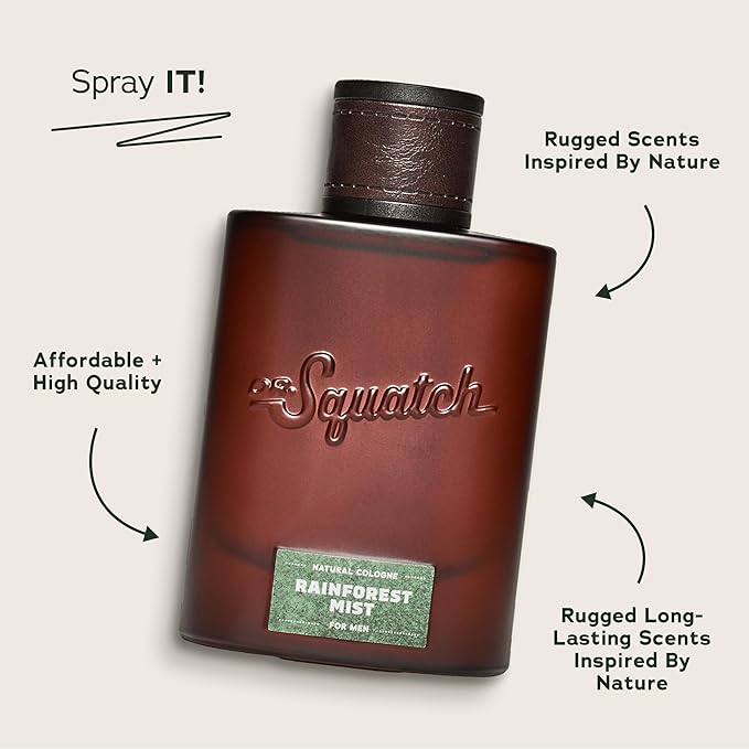 Dr. Squatch Natural Cologne for Men - Scent-Lock Technology and Sustainably-Sourced Ingredients - Rainforest Mist Cologne (1.7 fl oz)