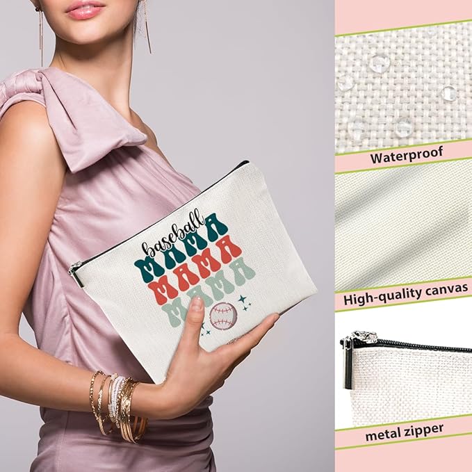 Baseball Gifts Mama Gifts Mom Gifts, Baseball Stuff Makeup Bag, Gifts for Mom Women Her Baseball Team Player, Baseball Mama Cosmetic Bag, Baseball Coach Gifts Toiletry Bag Christmas Birthday Gifts