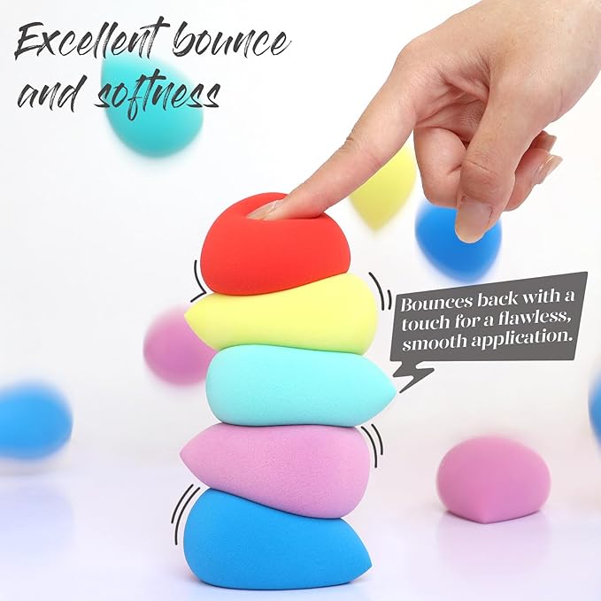 BEAKEY Makeup Sponge 5 Pcs Set, Latex-Free