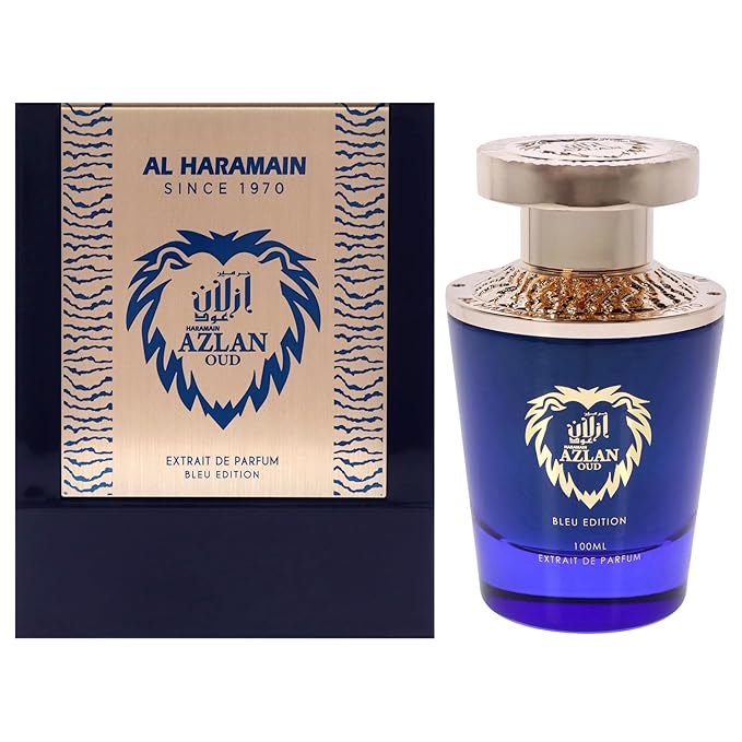 Al Haramain Azlan Oud Bleu - Cologne for Men - Extrait de Parfum - Long Lasting Oud Perfume for Men - Arabian Perfume - Men's Cologne - 3.33 oz