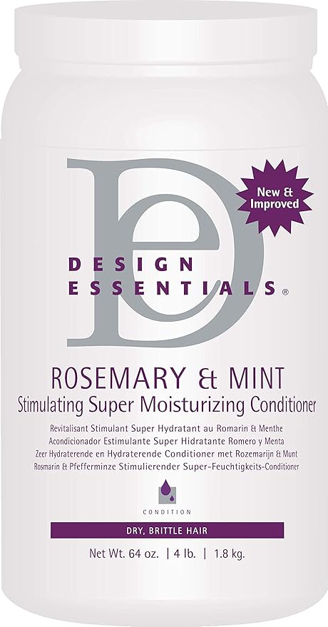 Design Essentials Rosemary & Mint Stimulating Super Moisturizing Conditioner for Dry, Thick, or Brittle Hair; Sulfate-Free, Stimulates Scalp, Moisturizes Hair, 64 Oz