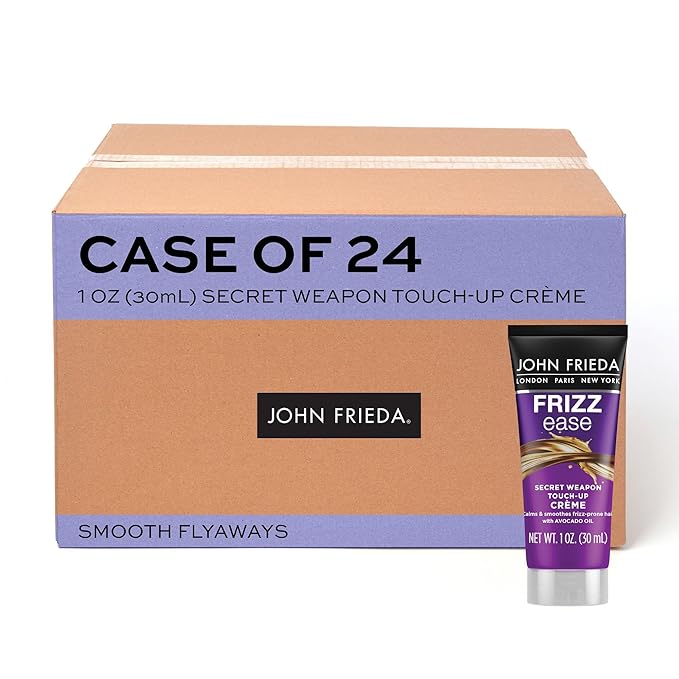 John Frieda Frizz Ease Secret Weapon Touch-Up Crème, Smoothing Cream for Flyaways, Frizz-Free & Split Ends, Infused with Avocado Oil to Seal in Moisture and Eliminate Flyaways, 1 Oz, Pack of 24