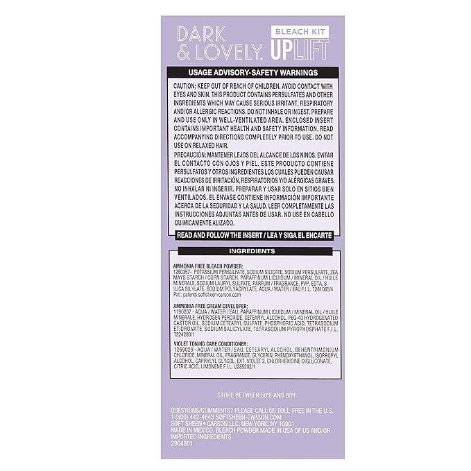 SoftSheen-Carson Interbeauty Dark and Lovely® Uplift Bleaching Kit for Blonde Hair, Includes Bleach Powder, Developer, and Toner