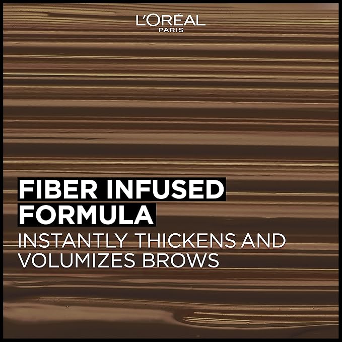 L'Oreal Paris Infallible Volumizing 24H Wear Brow Mascara, Long Lasting Eyebrow Makeup for 2X Fuller Eyebrows, 6.0 Light Brunette, 0.13 Fl Oz