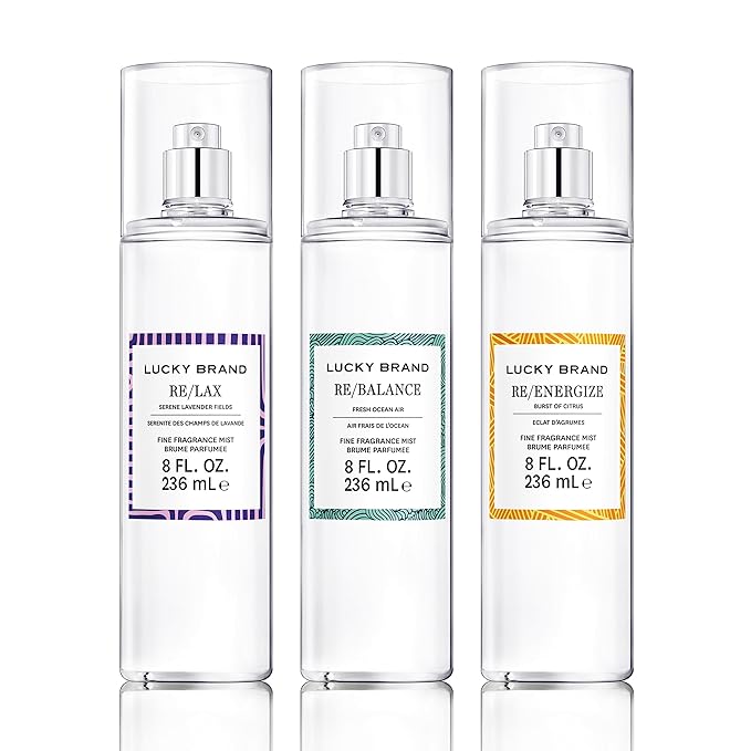 LUCKY Brand Re/Lax The New Sustainably-Inspired & Tranquil Unisex Fine Fragrance Mist For Women & Men, 8.0 Fl Oz (Pack of 1)