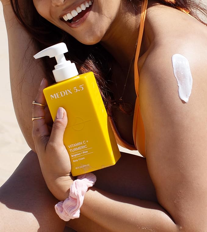 Medix 5.5 Vitamin C Cream Brightening Body Lotion & Face Moisturizer | Anti Aging Vitamin C Lotion For Women & Men Helps Soften The Look Of Dark Spots, Wrinkles, & Uneven Looking Skin Tone, 15 Fl Oz