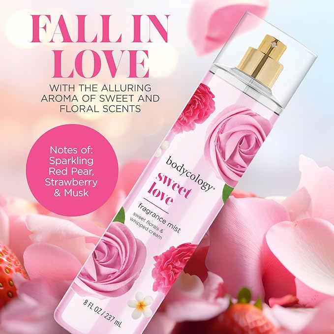 Bodycology Long-Lasting Fragrance Body Mist, Sweet Love, 8 fl oz