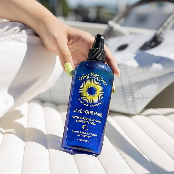 Solar Recover After Sun Moisturizing Spray + Hair Detangler Combo - 12oz Hydrating Facial and Body Mist for Sunburn Relief + 8oz All Natural Leave-In Conditioner